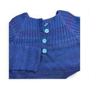 Handknit Blue/Purple Chunky wool Sweater Women's M/L